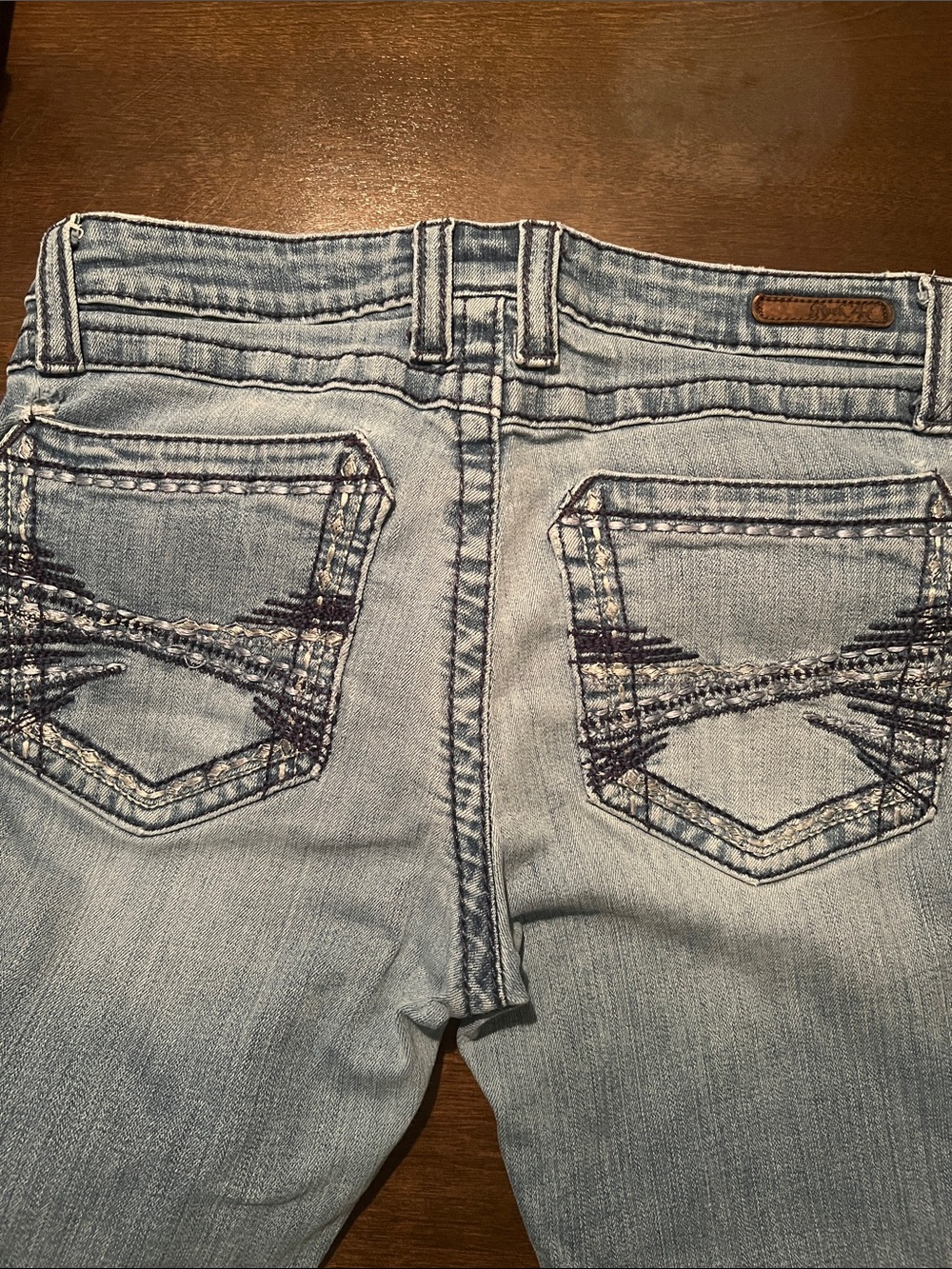 Rock 47 by  Wrangler Light Blue Flared Jeans with Embroidered Back Pockets